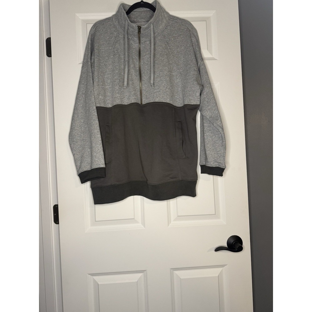 Unbranded Half Zip Pullover Sweatshirt 2xl Two Tone Gray
